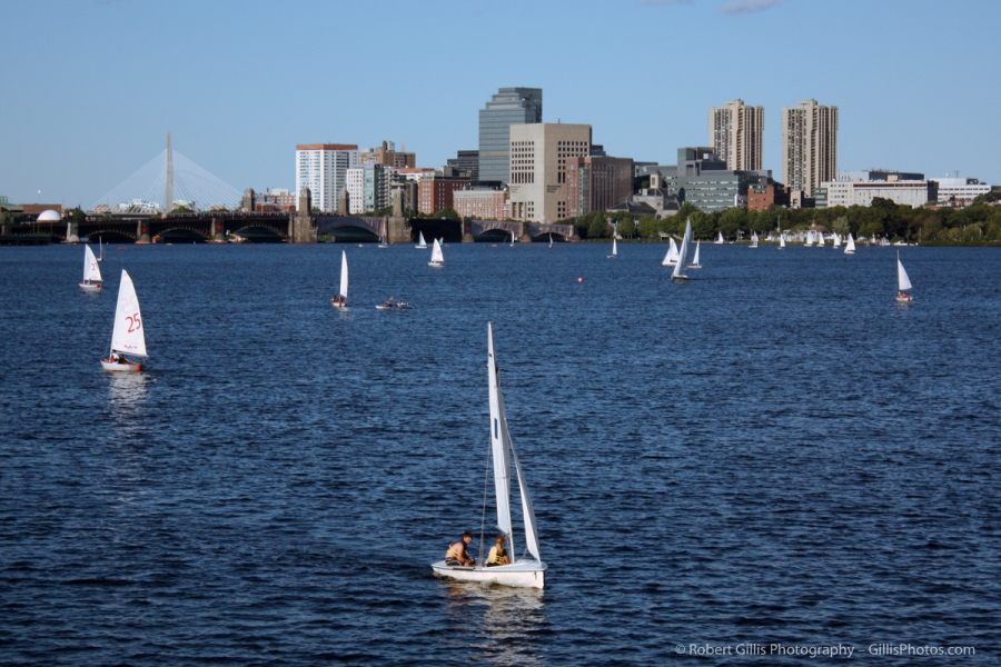 10 Boston Charles River - From the Harvard Avenue Bridge - Sailboats
