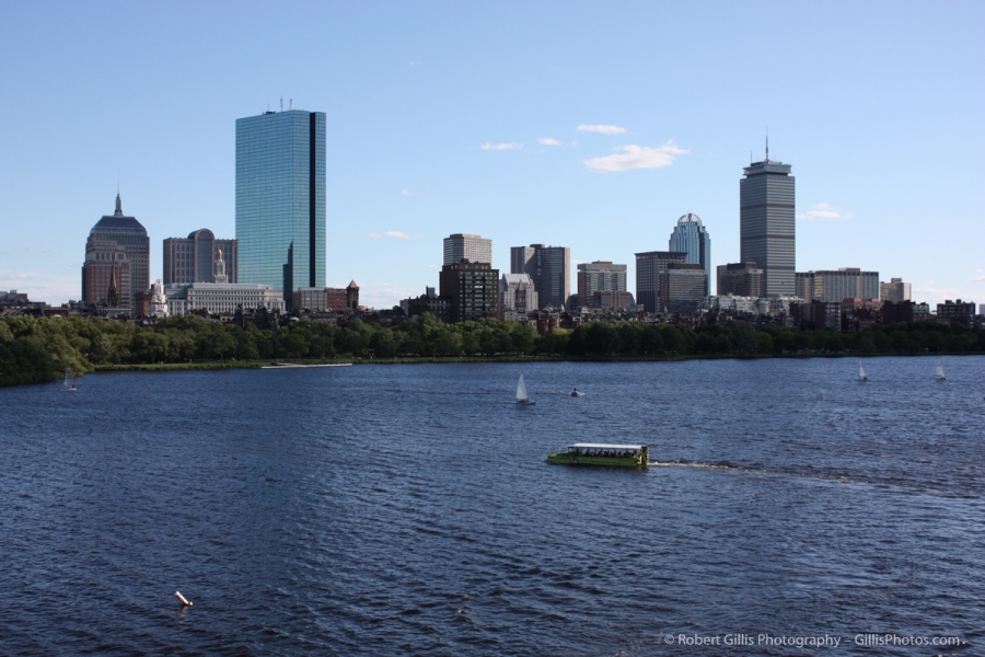 25 Boston Charles River - Hancock and Prudential and Duck Boat from Longfellow Bridge