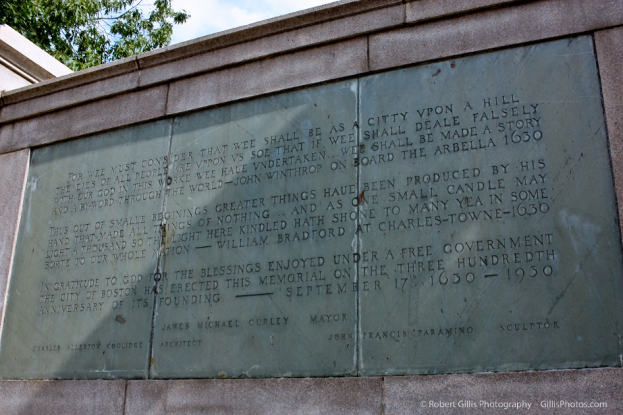 15 Boston Common - Back of Founding of Boston Monument - Boston Tricentennial