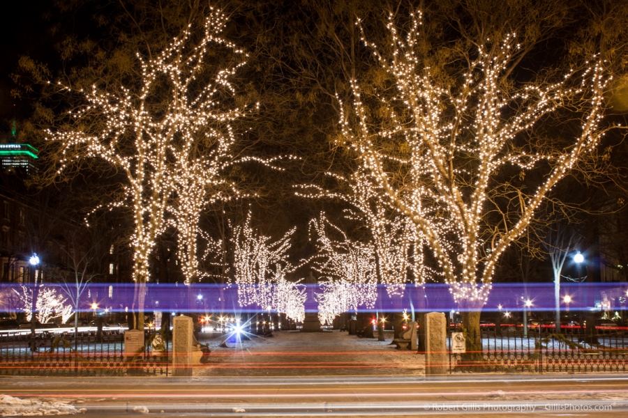 01 Commonwealth Avenue  - Boston Christmas with Car Light Trails