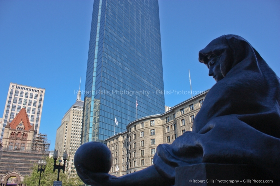 06 Copley - Boston Public Library Science Statue and Hancock Building