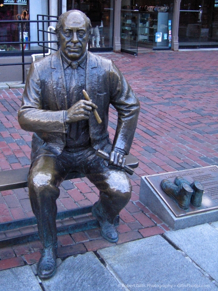 04 Quincy Market  Red Auerbach Sculpture and Larry Birds Sneakers at Quincy Market