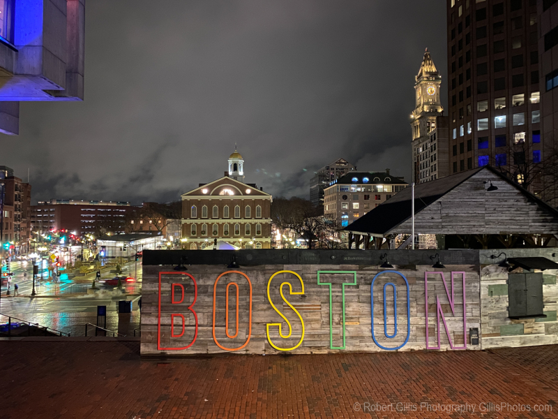 13 Government Center - Winter Night -- Boston Seasons at City Hall Plaza