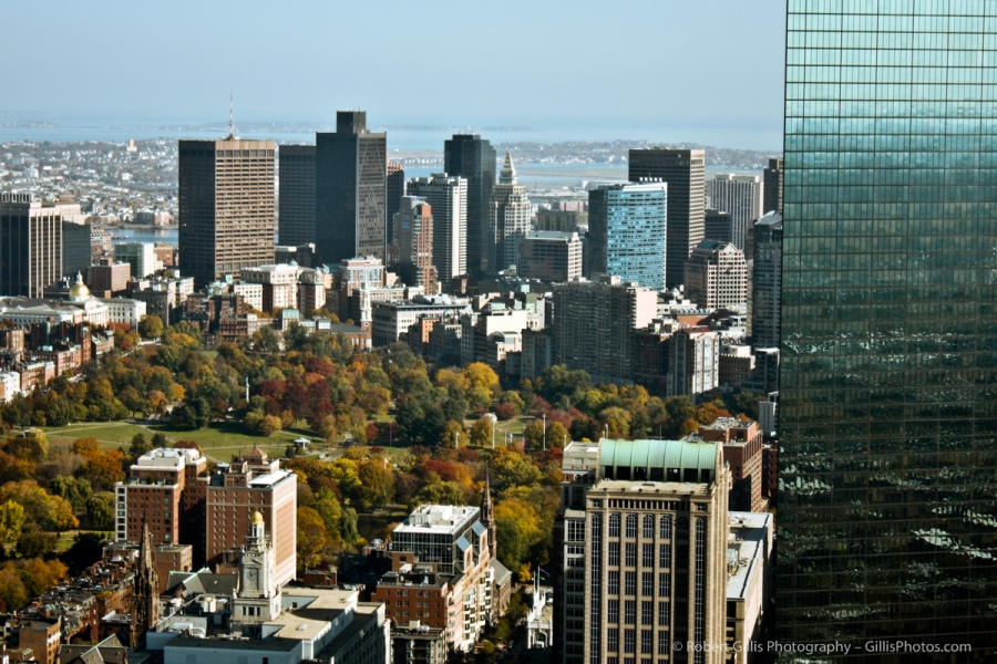 31 Boston from Top of the Hub - Hancock and State House