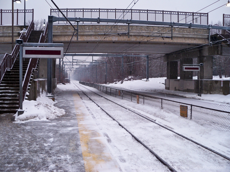 05 Sharon - Commuter Rail Station On A Snowy Winter Morning