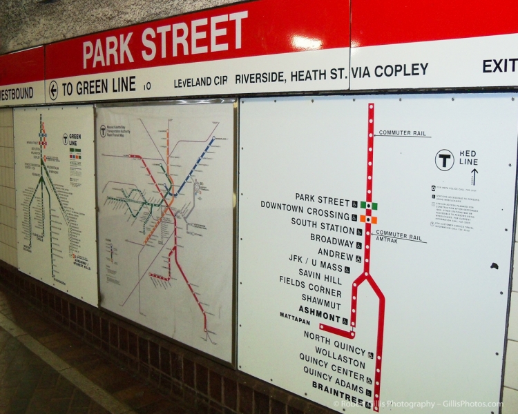11 MBTA - Park Street Station Maps