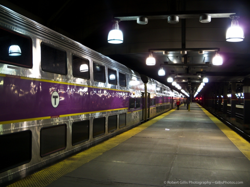 13 MBTA - South Station Commuter Rail at Night