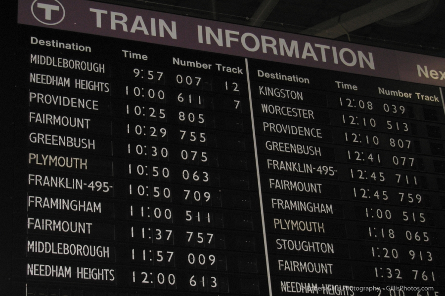 16 MBTA - South Station Destination Sign