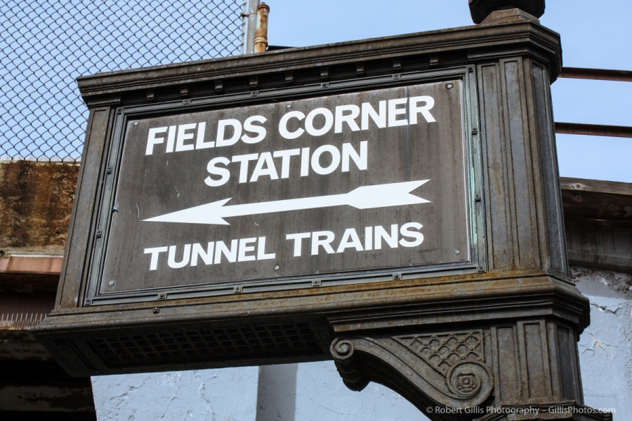 38 MBTA - Fields Corner Vintage Tunnel trains Sign