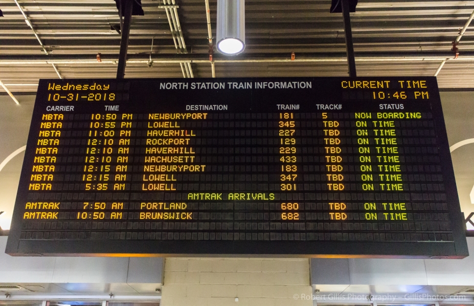 45 MBTA - Modern North Station Train Destination Sign