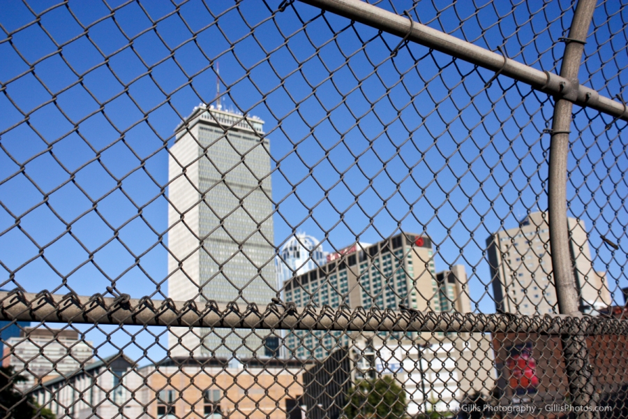 06 Prudential Building through fence on Mass Ave