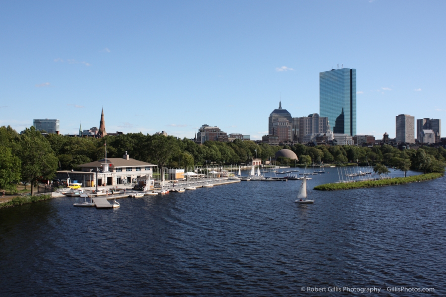 27 Boston Charles River - Hancock and Espnade and Hatch Shell from Longfellow Bridge
