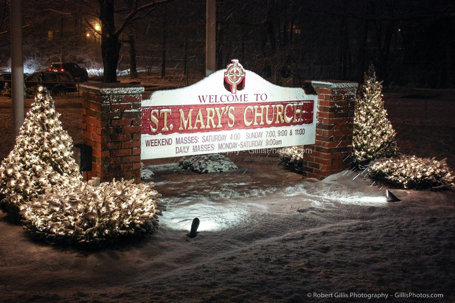 08 Holiday - Church - Christmas Time Snow at Saint Marys Foxboro.tif