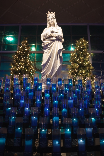 016 La Salette at Christmas - Our Lady of La Salette and Cabdles