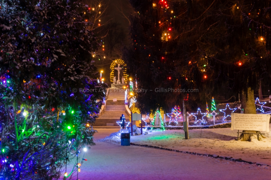 146 La Salette at Christmas - Base Of Holy Stairs