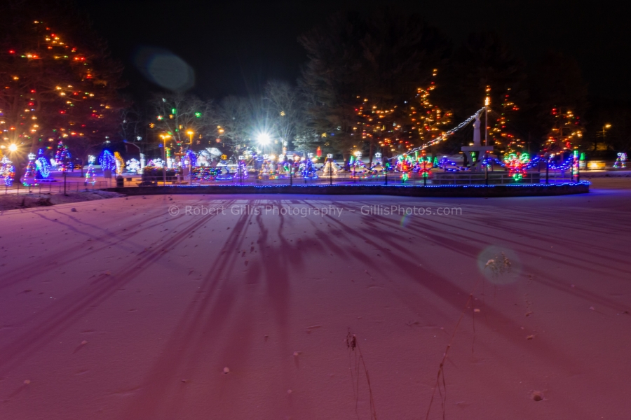 148 La Salette at Christmas - Rosary Pond Frozen - Light Burst and Blur