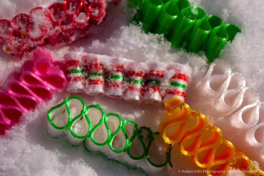 32 Christmas Still Life - Vintage Christmas Ribbon Candy - Snow Background