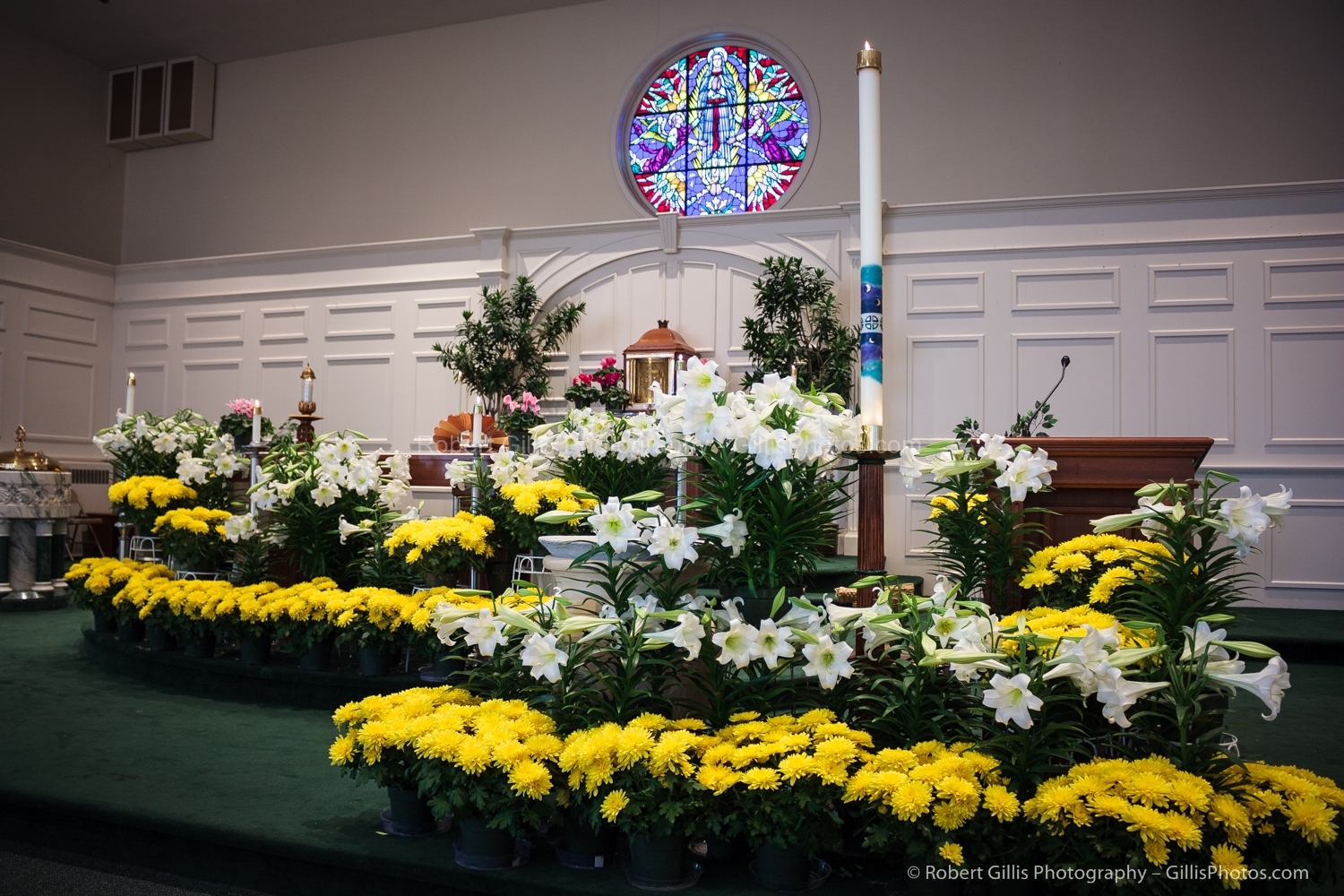 19 Easter - Saint Marys Church Foxboro - Easter Lillies and flowers