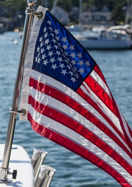 17 America - US Flag on Marthas Vineyard Boat Stern