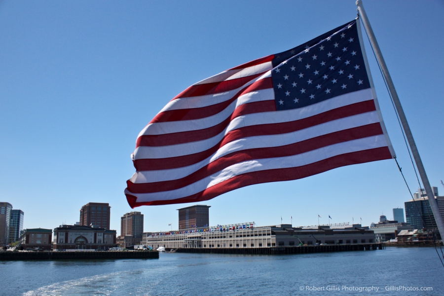 34 Waterfront - World Trade Center and American Flag