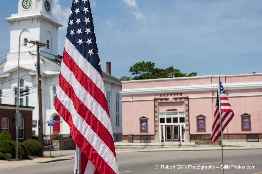 69 Foxboro - American Flags Around Foxboro Common