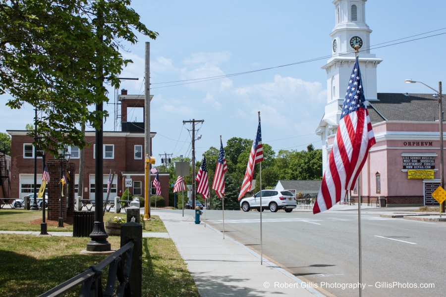 70 Foxboro - American Flags Around Foxboro Common