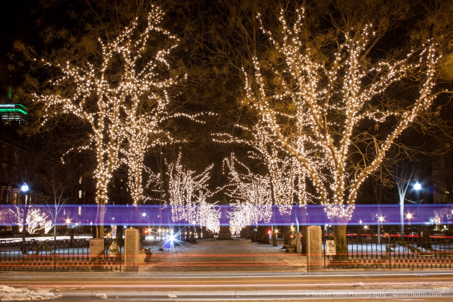 01 Commonwealth Avenue  - Boston Christmas with Car Light Trails