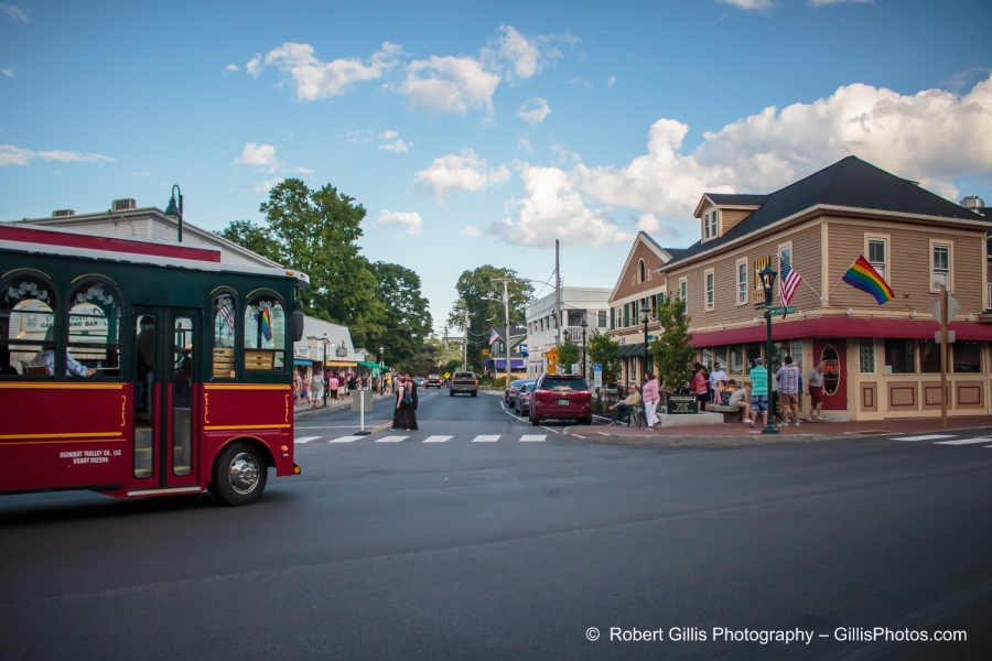47 Ogunquit - Trolley Turns Onto Shore Road On July 4th