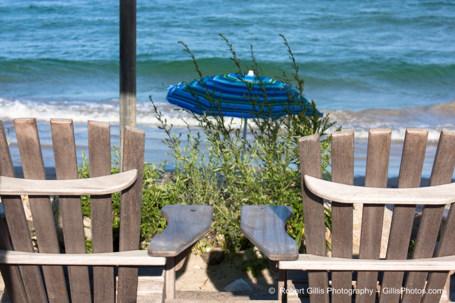 05  Ogunquit Beach - Umbrella and Two Aderondack Chairs