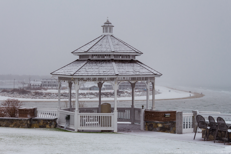 067-Ogunquit-Beach-Anchorage-Gazebo-and-Norseman-in-Distance-on-Snowy-Morning