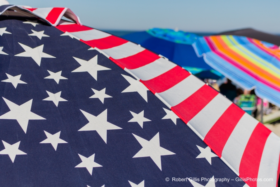 45  Ogunquit Beach  - American Flag Colorful Umbrella