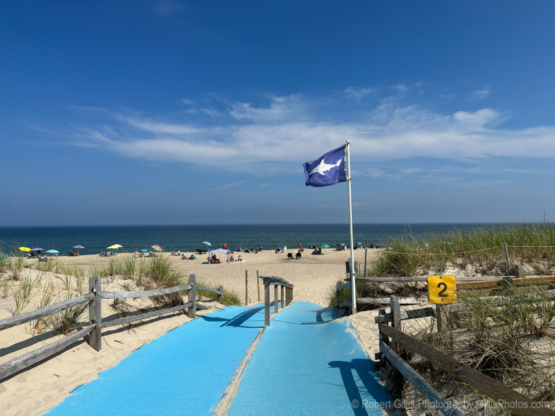 251 Cape Cod - Orleans - Shark Flag Flying At Nauset Beach