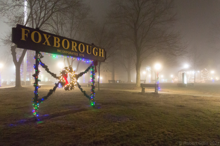 067-Foxboro-Christmas-on-Foggy-Night-Foxboro-Sign