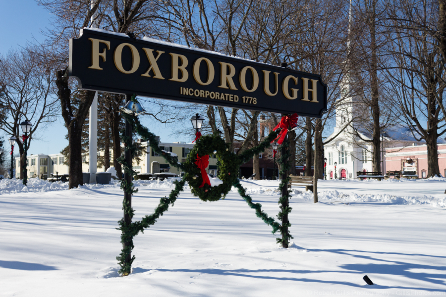 074-Foxboro-Christmas-Town-Sign-Day-Blue-Sky-with-Snow