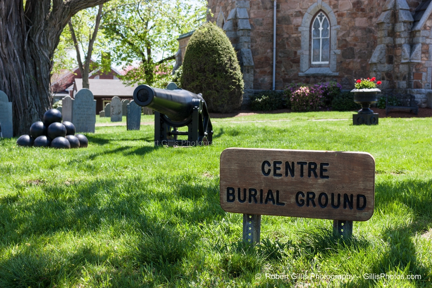 35 Foxboro - Memorial Hall Burial Area with Canon