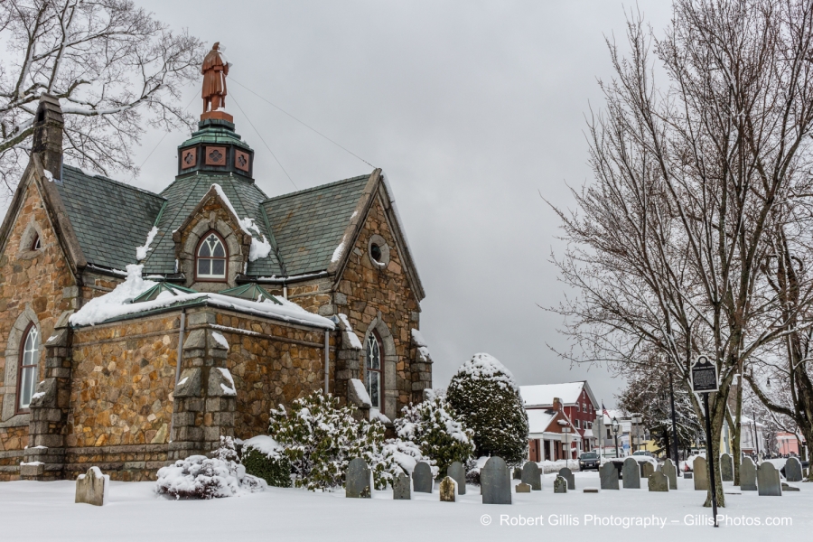 77 Foxboro - Snow Capped Sentinel on Memorial Hall