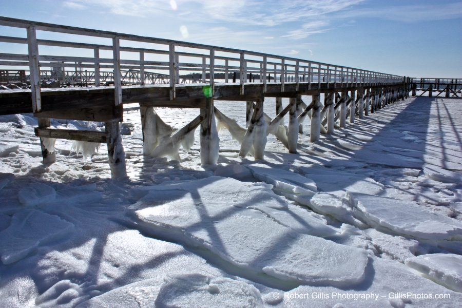 16 Hull - Nantasket - Snow and Ice Covered A Street Dock