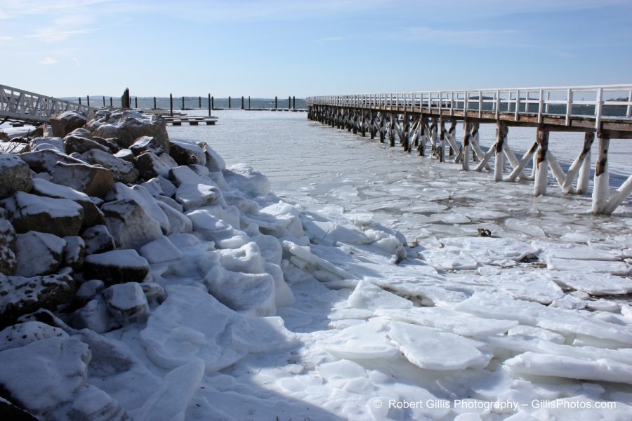 18 Hull - Nantasket - Snow and Ice Covered A Street Dock