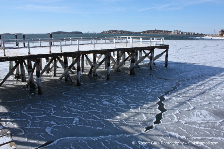 20 Hull - Nantasket - Snow and Ice Covered A Street Dock