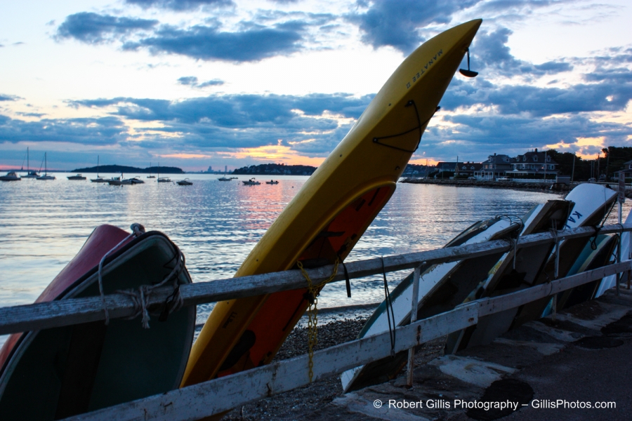 32 Hull - Nantasket - Canoos and Kayaks at Sunset