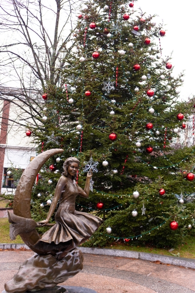 02 Salem Christmas - Bewitched Statue and Christmas tree