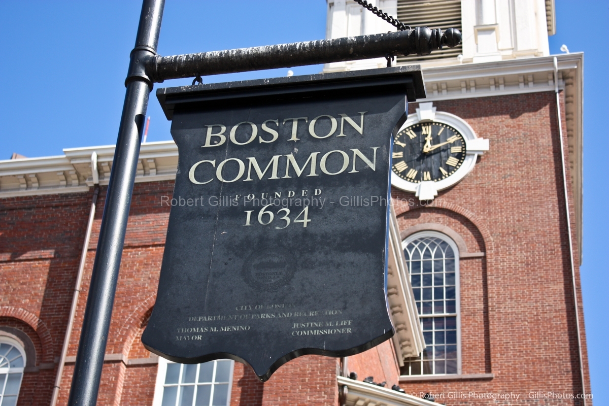 01 Boston Common Sign and Park Street Church 01 Boston Common Sign and Park Street Church
