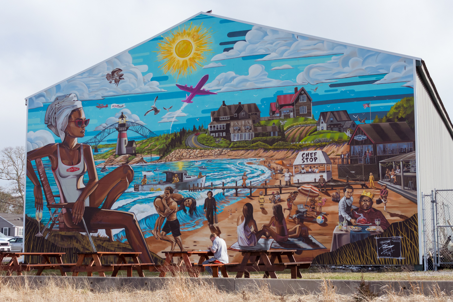 022-Cape-Cod-Bourne-Lobster-Trap-Mural-Marthas-day-in-Bourne-by-Phill-Bourque
