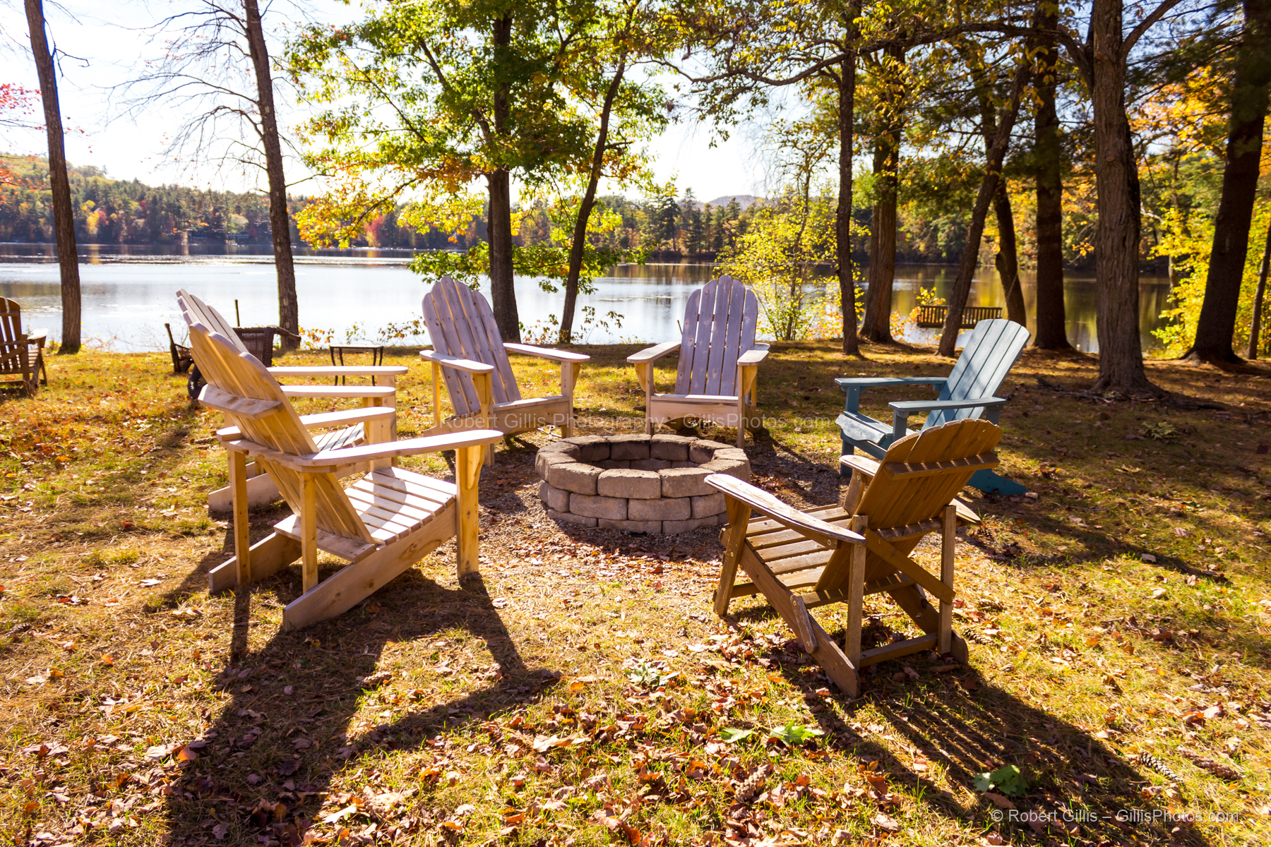 05 Conway By The Lake - Adirondack Chairs and Firepit Autumn