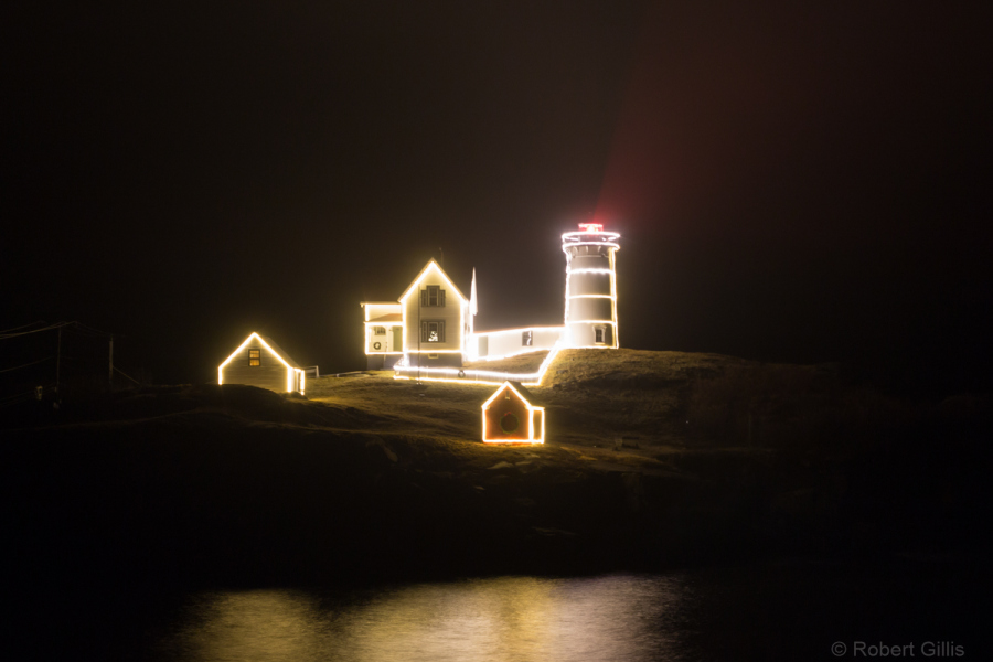 064-Cape-Neddick-Nubble-Lighthouse-Lit-Up-On-Foggy-Night